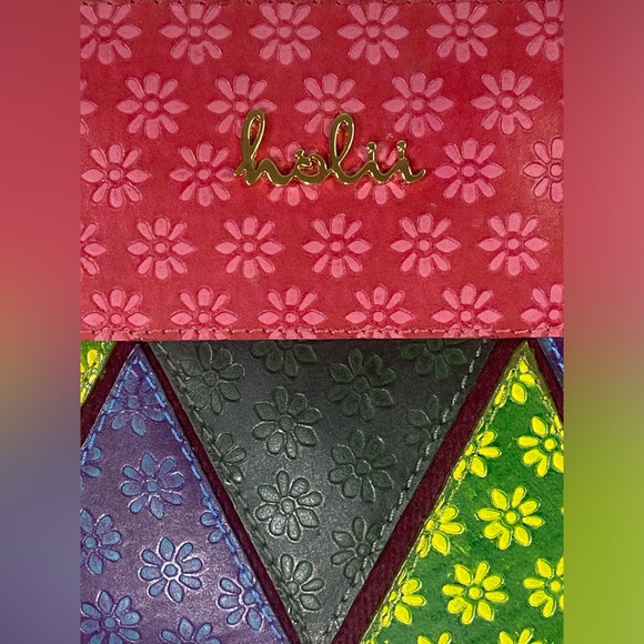 Holii Colorful Floral Tooled Leather Kakatiya Work Day Hand Bag Purse EUC - Picture 2 of 9